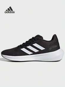 Adidas Runfalcon 3 Shock-Absorbing Anti-Slip Durable Low-Top Running Shoes, Women, Black & White - Black - View 5