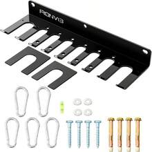 Organizador de gimnasio montado en la pared, estante de almacenamiento de bandas de resistencia, soporte de barra para montar en la pared, almacenamiento de mancuernas, accesorios de gimnasio en casa - 5 mm - Ver 6