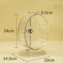 亚克力仓鼠运动轮，静音旋转轮，带透明支架 - 無色 - 查看 6