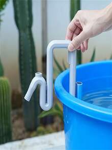 1pc Rainwater Transfer And Overflow Tool Kit - Upgraded Durable Plastic Material, Self-Priming Siphon Hose Set With Anti-Clog Design For Easy Automatic Drainage And Filling System - Emergency Flood Prevention, Fish Tanks, Pools, No Power Required