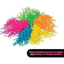 NeeDoh Ramen Noodlies - Sensory Squeeze - Contains 5 Noodle Clumps - 8.5 Long - Multicolored Pack Of 1