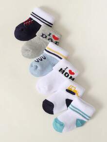 6 双糖果色新生儿袜子，保暖棉质针织短袜，适合婴儿男孩和女孩，秋冬季