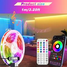 3ft-100ft Led Strip Lights With Music Sync Color Change, With App And 44 Key Remote Control, Timing Settings, Brightness Adjustment, Easy To Install, Led Lights Suitable For Bedroom, Room, Living Room, Home Decor, Halloween Party Party Atmosphere Decoration, Christmas Decor(Requires 2 Batteries AAA Battery)