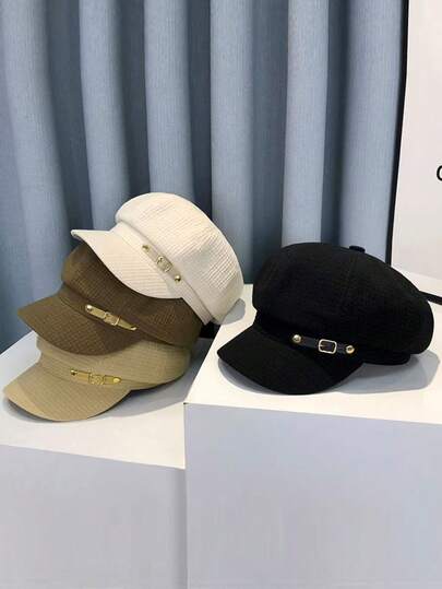 1pc Versatile Commuter Beret Hat, Retro British Style, Elegant For Spring & Autumn