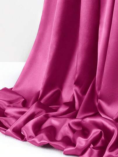1 pieza de tela de satén de poliéster en rojo rosa, adecuada para DIY Hanfu, forro de vestidos, bodas, fiestas de cumpleaños, decoración de habitaciones