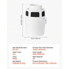 3-In-1 Indoor Dryer Vent Kit, With Bucket For Electric Dryer With 4-Inch By 5-Feet Extendable Exhaust Hose, Premium Quality & Light Weight & No Extra Accessories Required For Apartments, RVs - Round with water tank Plastic - 查看 7