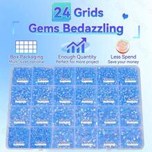 21000Pcs Blue AB Rhinestones For Bedazzling Kit, Mix Sizes Jelly Bedazzling Resin Gems, Gems Bedazzling For Crafting, Flatback Resin Rhinestones For Craft DIY Face Makeup{"Color_name":"S23"} - S23 - 查看 4