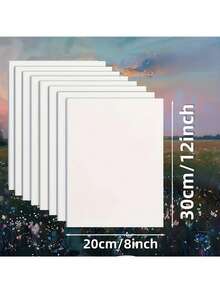 5 pezzi Tavolette di tela 20x30cm/8x12in, progettate per progetti ad acrilico, olio, acquerello, adatte per artisti professionisti, studenti e adulti, realizzate in materiali di alta qualità - compatibili con vari media pittorici - spessore 3mm, abbondanti forniture artistiche per il godimento creativo