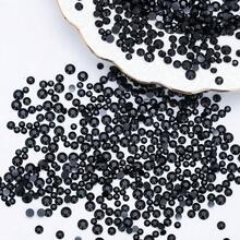 25000Pcs Black Rhinestones For Bedazzling Kit, 3-5mm Resin Flatback Rhinestones Bulk Bedazzle Gems Diamonds For Crafts DIY Shoes, Clothing{"Color_name":"Black"} - الأسود - مشاهدة 6