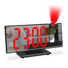 1PC LED Projection Alarm Clock, 7.3in X 3in Large Mirrored Smart Digital Display, USB-Powered, Adjustable Projection Angle, 3 Brightness Levels, 12/24-Hour Format, Durable ABS Plastic Construction. Bedroom Projection Clock, Smart Alarm Clock, Home Decor, Holiday Gift, Christmas Present.