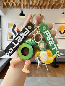 1pc Y2K Italian Brainrot Animal Shanhaijing Wooden Stick Keychain, Foreign Version Shanhaijing, Tung Tung Tung Sahur Abstract Figurine, Funny Accessory, Tralalerotralala Creative Desktop Decor, Abstract Art Figurine Pendant, National Fashion Accessory, Unisex Item