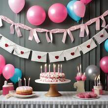 2 Strings Valentine's Day Bow Garland Charming Love Envelope Hanging Banner For Wedding Home Holiday Decor - Hồng - Xem 5