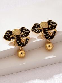 1 par de pendientes con borlas con diseño de elefante esmaltado vintage, lindos y creativos, adecuados para uso diario de mujeres y como regalo para fiestas