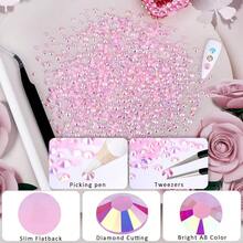 25000Pcs Pink AB Rhinestones For Bedazzling Kit, 3-5mm Resin Flatback Rhinestones Bulk Bedazzle Gems Diamonds For Crafts DIY Shoes, Clothing{"Color_name":"PinkAB"} - 粉紅抗體 - 查看 4