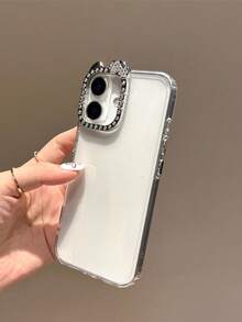 Stylish And Popular Korean Case Featuring A Cute Ribbon Camera Ring And Sparkling Sequins. Features A Mirror And Smartphone Stand. Compatible With IPhone 17/17 Pro/17 Air/17 Pro Max/16 Pro Max/16/16 Pro/16 Plus/15/15 Pro/15 Pro Max/12/13/14 Pro Max/12 Pro/12 Pro Max/13 Pro/13 Pro Max/14 Pro/14 Pro Max/14 Plus/12 Mini/13 Mini/16E. Silver Shockproof Protective Bumper Hard Cover. - 無色 - 查看 5