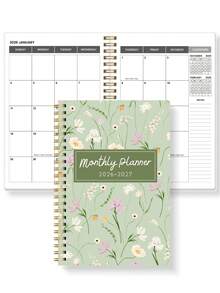 1 pieza Planificador académico semanal y mensual de enero 2026 a diciembre 2027 para mujeres y hombres, Planificador mensual minimalista A5, Cuaderno de citas, Mejora la eficiencia laboral, Útiles de oficina y escolares