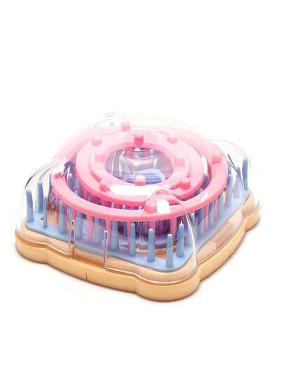 1 Set Multifunctional Flower Loom Kit, Includes Multi-Color Frames (Pink/Yellow) & Compatible Yarn Needles - DIY Hand Knitting Tool Set, Suitable For Beginners