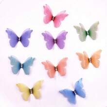 50 de fluturi din șifon dublu strat, fluturi din șifon transparent dublu strat, potriviți pentru aranjamente de păr, decorațiuni de nuntă, meșteșuguri și decorațiuni DIY cu fluturi - Multicolor - Vizualizare 6