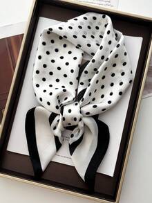 White Double Frame Polka Dot
