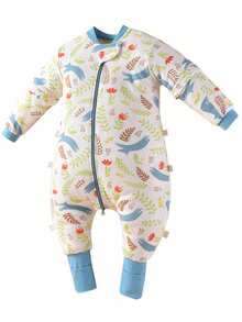 Túi ngủ dệt kim dày dặn ấm áp 3.5TOG mùa thu/đông cho trẻ em, túi ngủ in hình hoạt hình có tay áo rời, unisex - Như hình ảnh - Xem 24