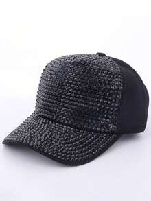 Nueva llegada Gorra de béisbol de red con rhinestones estilo coreano, visera, sombrero para exteriores, gorra de béisbol brillante para mujer
