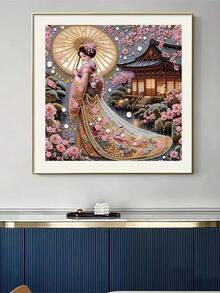 1 pezzo Kit di pittura di diamanti asimmetrica vintage, pittura di diamanti 5D a forma speciale e con cristalli, fai da te, decorazione murale domestica, adatta per soggiorno, camera da letto, studio, corridoio, senza cornice 30cm*30cm