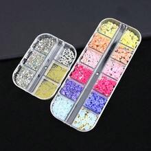 3D Pink Pastel Acrylic Flower Nail Charms - Mixed Rhinestones Kit With Gold Caviar Beads & Crystal AB Color Gems{"Color_name":"Colorful-29"} - Colorful-29 - View 3