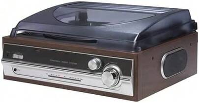  Tocadiscos Denver VPR-190 con Radio FM. Altavoces Integrados. Acabado Madera. Aguja cerámica.