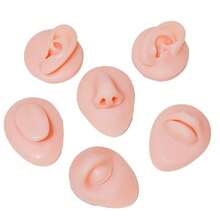 Silicone Ear Model,Nose And Mouth Model, Left And Right Soft Flexible Model Fake Ear Piercing Practice, Silicone Body Parts, Realistic Silicone Ear Mold For Jewelry Display Acupuncture Mannequin Teaching Instruction - Apricot - View 8