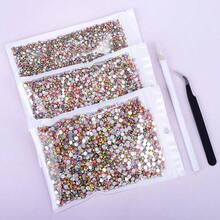 25000Pcs Rose AB Rhinestones For Bedazzling Kit, 3-5mm Resin Flatback Rhinestones Bulk Bedazzle Gems Diamonds For Crafts DIY Shoes, Clothing{"Color_name":"RoseAB"} - 羅斯AB - 查看 7