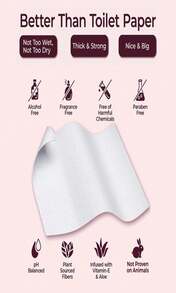 BOOTY WIPES Flushable Wipes For Women - 80-Count Wet Wipes For Adults - PH-Balanced Feminine Wet Tissue With Vitamin E And Aloe - Gentle Feminine Hygiene Body Cleansing Cloth - No Fragrance Large - ColorB - 查看 6