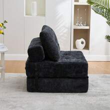 Folding Sofa Bed, Sofa Bed With Pillows, Folding Mattress With Backrest, Portable Folding Sofa, Comfortable Floor Sofa For Living Room And Bedroom. - 黑色 - 查看 8