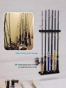 1Set Easy Install ABS Fishing Rod Holder Wall Mount Foam Protection Fishing Pole Storage Rack Garage Sports Organizer - Multicolor - View 7