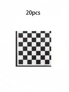 10pcs/20pcs/50pcs/80pcs Race Car Birthday Party Decorations Black And White Checkered Plates Cups And Napkins Tableware Set For Checkered Birthday Party Supplies Racing Table Decorations - Multicolor - View 12