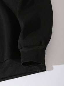 Valentine Outfits For Women/Men Mens Clothes Men's Casual Loose Fit Crew Neck Sweatshirt With Bear Head Graphic Print, Chicago-Inspired Design Supple - 黑色 - 查看 6