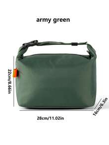 1pc Black, Yellow, Gray, Green New Insulated Lunch Box Tote Bag With Large Capacity, Foldable For Work, Portable Lunch Bag, Simple And Large Storage Capacity