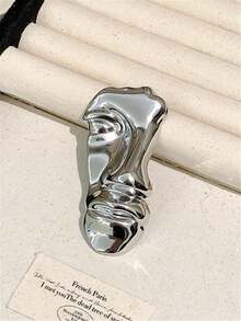 1pc Asymmetrical Half Face Metal Brooch, European Style Fashion Accessory For Women - Human Face Brooch - View 5