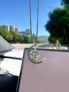 1pc Zodiac Sign Hanging Ornament, Rear View Mirror Decor, Metal Pendant, High-Quality Hanging Accessory
