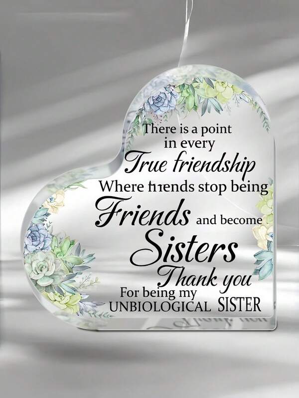 Acrylic Heart Plaques Gift For Female Friends, Best Sunflower Gift For Women, And Birthday Gift For Sisters, Thank You Gift For Women, Friendship Gift For Women Birthday Graduation,Room Decor,Halloween Decor,Halloween,Fall Decor,Christmas Halloween Christmas Decorations