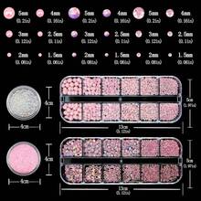 Nail Art Rhinestones Pink Nail Charms Resin Clear Jelly Rhinestones Pearls Glitter Supplies Crystal Gems Bubble Bead Accessories For Women Manicure Decorations Design{"Color_name":"Colorful-09"} - 多彩-09 - 查看 8