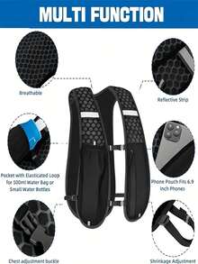Chaleco deportivo ligero para mujer con almacenamiento multifuncional, bolsa de pecho para botella de agua y teléfono durante la carrera - Equipo de exterior mochila portátil, disponible en 4 colores