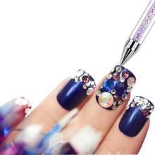 2 Pieces Rhinestone Picker Dotting Pen, Dual-Ended Rhinestone Gems Crystals Studs Picker Wax Pencil Pen Crystal Beads Handle Manicure Nail Art DIY Decoration Tool (Pink Purple){"Color_name":"PinkPurple"} - 粉紅紫色 - 查看 6