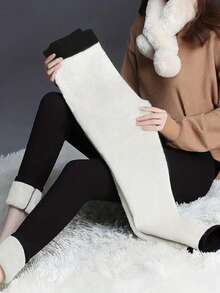 素色加絨內裏長褲