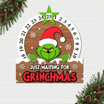 GRINCH Neuer Weihnachts-Adventskalender Countdown Grinch Feiertags-Dekoration Heim-Dekoration Holzhandwerk