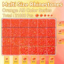 21000Pcs Orange AB Rhinestones For Bedazzling Kit, Mix Sizes Jelly Bedazzling Resin Gems, Orange Gems Bedazzling For Crafting, Flatback Resin Rhinestones For Craft DIY Face Makeup{"Color_name":"S8"} - S8 - 查看 3