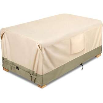 Heavy-Duty  Patio Furniture Cover For Outdoor Table And Chairs Set - Fits 74L X 47W Inch, 600D Oxford Fabric  Weatherproof Rectangular Cover With Adjustable Straps