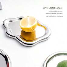 Small Silver Tray Ceramic  Jewelrys Dish Jewelry Ring Chrome Tray Jewelry Necklace Organizer Silver