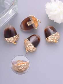 Pinecone Design Metal Buttons 5 Packs, Golden Fashion Fasteners For Coats, Sweaters, Special Occasion Garments & DIY Crafting