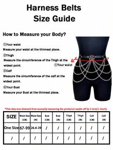 1件装女士PU皮革腰带，带链条五角星O形环朋克风腰带，朋克风配饰，适合秋季和圣诞节佩戴。 - 彩色 - 查看 3