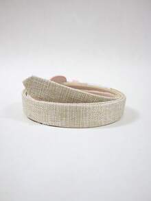 Women's Belt Straw Color Fabric Colorful Design Simple Covered Buckle For Everyday Wear - Coral Pink - View 6